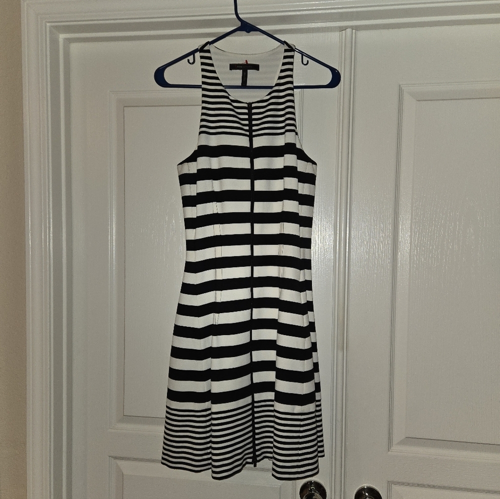 BCBGMaxAzria Black and White Striped Dress